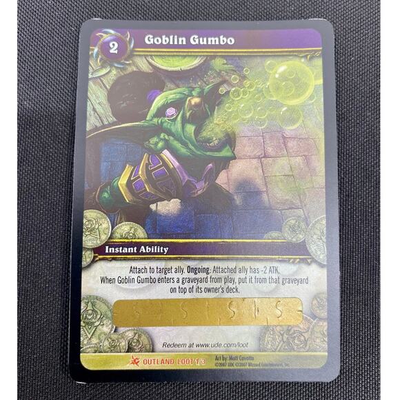 World of Warcraft (WoW) TCG Goblin Gumbo Unscratched/Unused Loot Card - Picture 1 of 3
